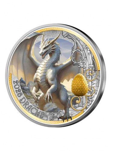 Памятная монета 3 евро Дракон. Мифические существа. Австрия 2028 UNC Памятная монета 3 евро Дракон. Мифические существа. Австрия 2028 UNC
