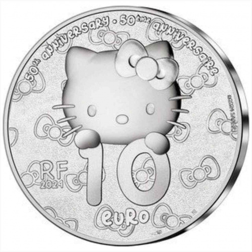 Монета 10 евро в футляре Hello Kitty. Франция 2024 PF фото 2 Монета 10 евро в футляре Hello Kitty. Франция 2024 PF фото 2