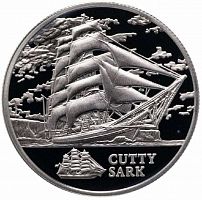 Памятная монета 1 рубль Парусник Катти Сарк (Cutty sark). Беларусь, 2011 г. в. UNC (без обращения)