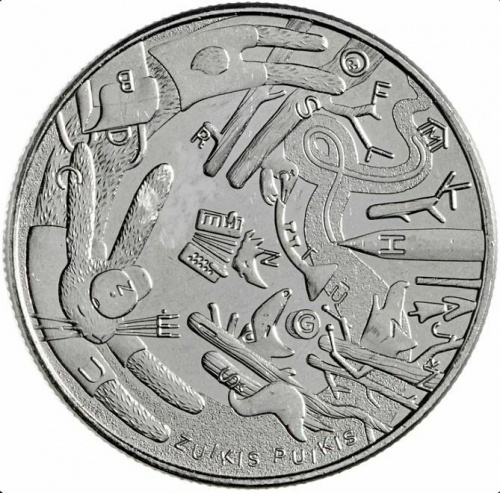 Памятная монета 1.5 евро Сказка Зуйкис Пуйкис (Великий Заяц). Литва, 2022 г. в. UNC (без обращения)