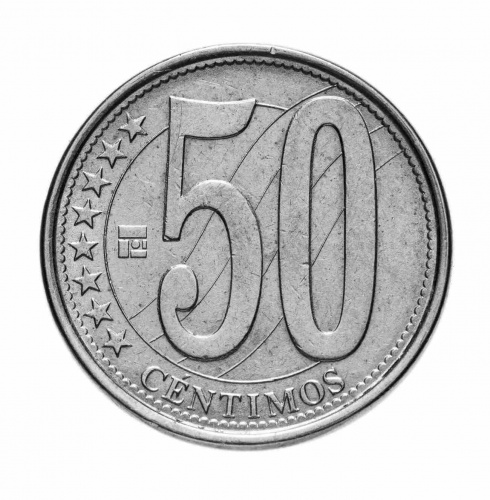 Памятная монета 50 сентимо. Венесуэла, 2007-2012 г. в. Монета в состоянии UNC (без обращения) фото 2