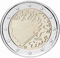 Монета 2 евро 90 лет со дня смерти Эйно Лейно. Финляндия 2016 UNC