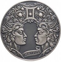 Памятная монета 1 рубль Знаки зодиака - Близнецы. Беларусь, 2014 г. в. UNC