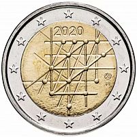 Монета 2 евро 100 лет со дня основания Университета Турку. Финляндия 2020 UNC