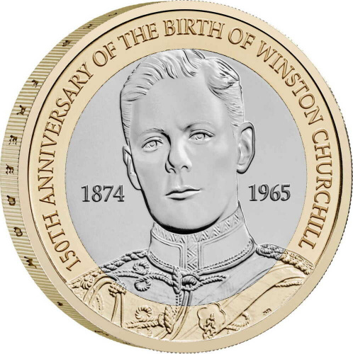 Монета 2 фунта 150-е Уинстона Черчилля. Великобритания 2024 UNC Монета 2 фунта 150-е Уинстона Черчилля. Великобритания 2024 UNC
