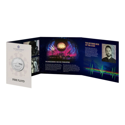 Памятная монета 5 фунтов Группа Pink Floyd в буклете. Легенды музыки. Великобритания 2026 BU фото 4