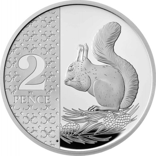 Серебряная монета 2 пенса Белка в капсуле. Великобритания 2023 Proof Серебряная монета 2 пенса Белка в капсуле. Великобритания 2023 Proof