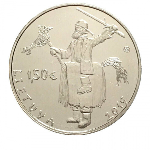 Памятная монета 1,5 Масленица. Литва, 2019 г. в. Монета в состоянии UNC (из мешка) фото 2