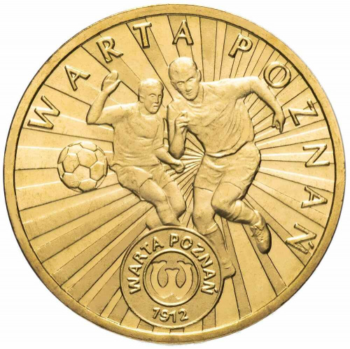 Памятная монета 2 злотых Футбольный клуб Варта Познань. Польша 2013 UNC Памятная монета 2 злотых Футбольный клуб Варта Познань. Польша 2013 UNC