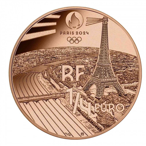 Монета 1/4 евро XXXIII летние Олимпийские игры, Париж 2024 - Талисман Фриж. Франция 2023 UNC фото 2 Монета 1/4 евро XXXIII летние Олимпийские игры, Париж 2024 - Талисман Фриж. Франция 2023 UNC фото 2