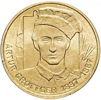 Монета 2 злотых Художники Польши 19-20 века - Артур Гротгер. Польша 2010 XF+
