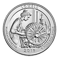 Монета 25 центов Лоуэлл. Национальные парки. США Р 2019 UNC