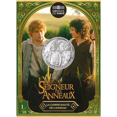Серебряная монета 10 евро Фродо и Сэм. Властелин колец в буклете. Франция 2026 UNC фото 6