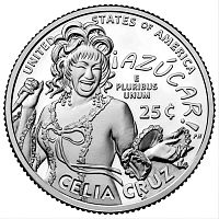 Памятная монета 25 центов Селия Крус. Американские женщины. США Р 2024 UNC