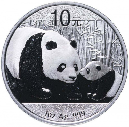 Серебряная монета в капсуле 10 юаней 999 пробы (31.1 г) Панда. Китай 2011 PF Серебряная монета в капсуле 10 юаней 999 пробы (31.1 г) Панда. Китай 2011 PF