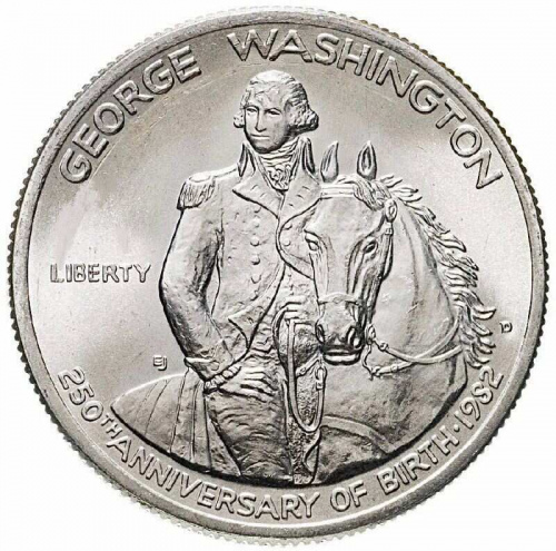 Серебряная монета 1/2 доллара (half dollar) в запайке Джордж Вашингтон. D. США, 1982 г. в. UNC фото 3 Серебряная монета 1/2 доллара (half dollar) в запайке Джордж Вашингтон. D. США, 1982 г. в. UNC фото 3
