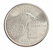 Монета 25 центов Айдахо. Штаты и территории. США Р 2007 UNC
