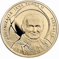 Памятная монета 2 злотых Канонизация Иоанна Павла II. Польша 2014 UNC