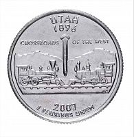 Монета 25 центов Юта. Штаты и территории. D США 2007 UNC