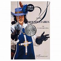 Памятная монета 10 евро в буклете Арамис. Д Артаньян и три мушкетера. Франция 2024 UNC