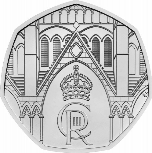 Монета 50 пенсов Коронация Карла III. Великобритания 2023 UNC Монета 50 пенсов Коронация Карла III. Великобритания 2023 UNC