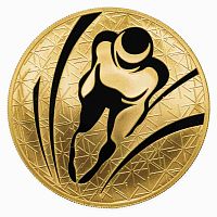 Монета 200 рублей Санный спорт. Зимние виды спорта. СПМД 2009 PF
