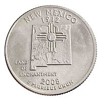 Монета 25 центов Нью Мексико. Штаты и территории. США D 2008 UNC