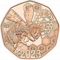 Памятная монета 5 евро Танец пчел. Пасхальные монеты. Австрия 2023 UNC
