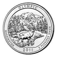 Монета 25 центов Олимпик. Национальные парки. США Р 2011 UNC