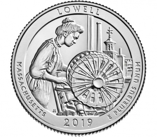 Монета 25 центов Лоуэлл. Национальные парки. США D 2019 UNC