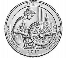 Монета 25 центов Лоуэлл. Национальные парки. США D 2019 UNC