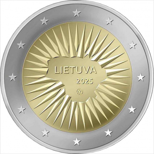Памятная монета 2 евро Оборона страны. Литва 2025 UNC Памятная монета 2 евро Оборона страны. Литва 2025 UNC
