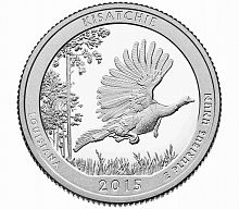Монета 25 центов Лес Кисатчи. Национальные парки. США D 2015 UNC