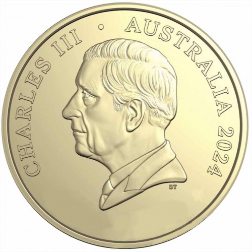 Коллекционная монета 1 доллар. Карл III. Австралия 2024 UNC фото 2