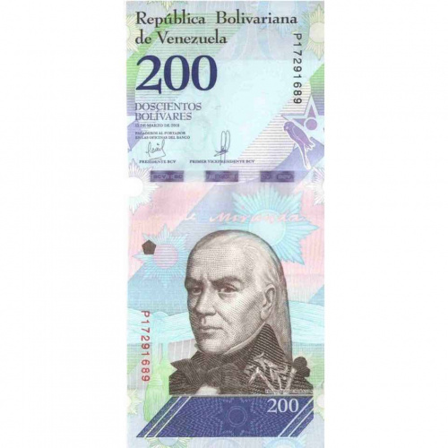 Банкнота 200 боливар. Венесуэла 2018 aUNC Банкнота 200 боливар. Венесуэла 2018 aUNC