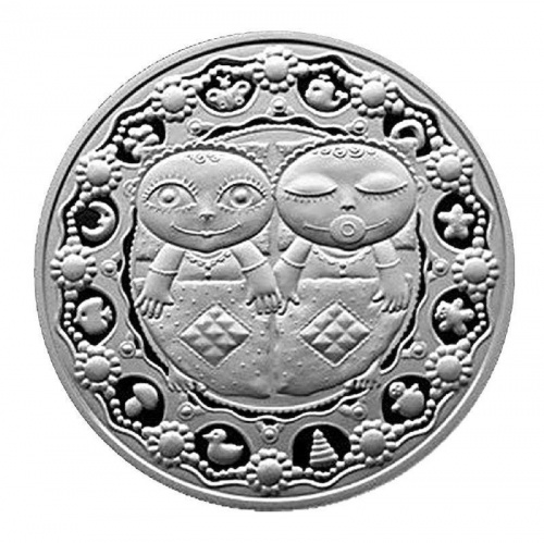 Монета 1 рубль Знаки зодиака - Близнецы. Беларусь 2009 Proof