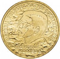 Монета 2 злотых История польской музыки - Кшиштоф Комеда. Польша 2010 XF+