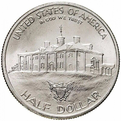 Серебряная монета 1/2 доллара (half dollar) в запайке Джордж Вашингтон. D. США, 1982 г. в. UNC фото 4 Серебряная монета 1/2 доллара (half dollar) в запайке Джордж Вашингтон. D. США, 1982 г. в. UNC фото 4