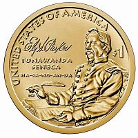 Монета 1 доллар Эли Сэмюэл Паркер. Коренные американцы. США D 2022 UNC