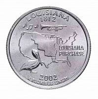 Монета 25 центов Луизиана. Штаты и территории. США D 2002 UNC