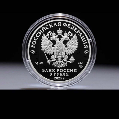 Памятная монета в капсуле 3 рубля 80 лет Победы в Великой Отечественной войне 1941 1945 гг. Россия СПМД 2025 PF фото 4