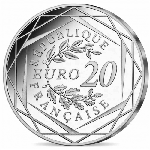 Памятная монета 20 евро 20 лет ЕВРО. Франция 2022 PF фото 2