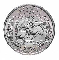 Монета 25 центов Невада. Штаты и территории. США D 2006 UNC