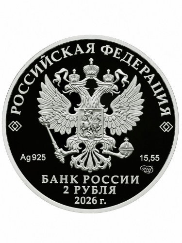 Набор их 3 монет 2 рубля Красная книга 2026: Кавказская лесная кошка, Очковая гага, Ушастая круглоголовка фото 6