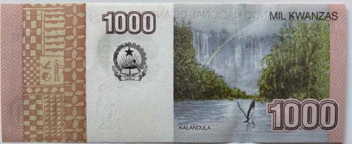 Подлинная банкнота 1000 кванза. Ангола, 2012 г. в. Купюра в состоянии UNC (без обращения) фото 2