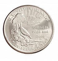 Монета 25 центов Американские Виргинские острова. Штаты и территории. США Р 2009 UNC