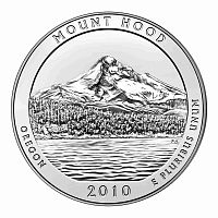 Монета 25 центов Лес Маунт-Худ. Национальные парки. США Р 2010 UNC