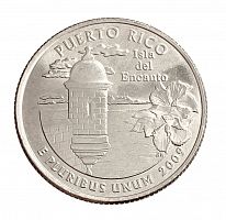 Монета 25 центов Пуэрто Рико. Штаты и территории. США Р 2009 UNC