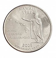 Монета 25 центов  Гавайи. Штаты и территории. США Р 2008 UNC
