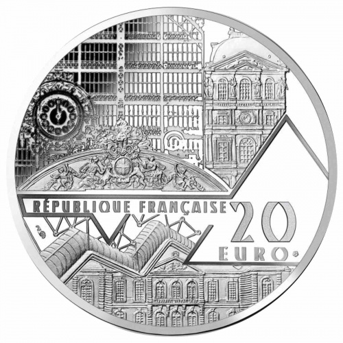 Монета 20 евро в футляре Джоконда. Музеи Франции. Франция 2019 PF фото 2